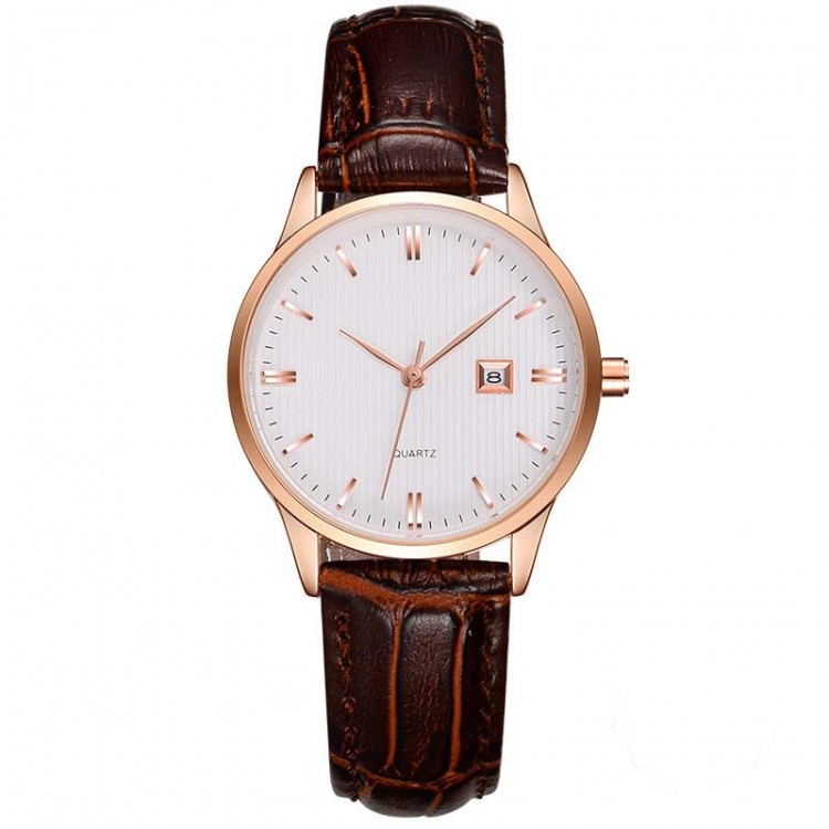 Faux leather watch